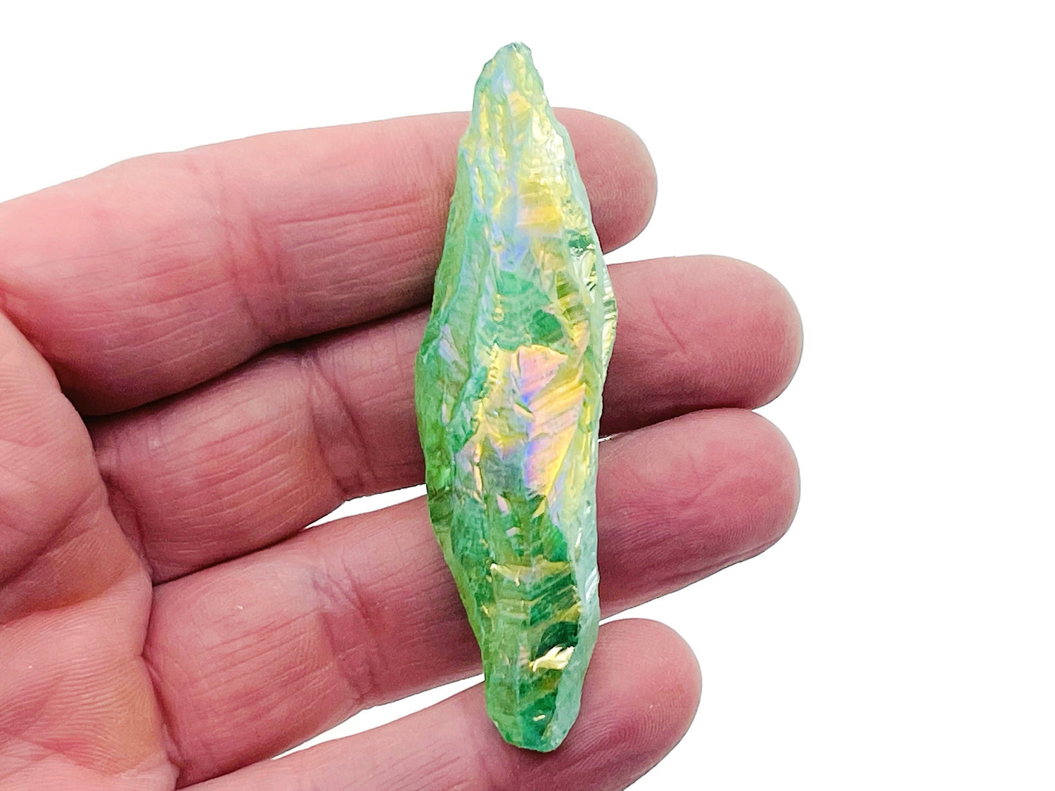 Green Aura Quartz Point Gemstone - Green Aura Quartz Stone - RA1249