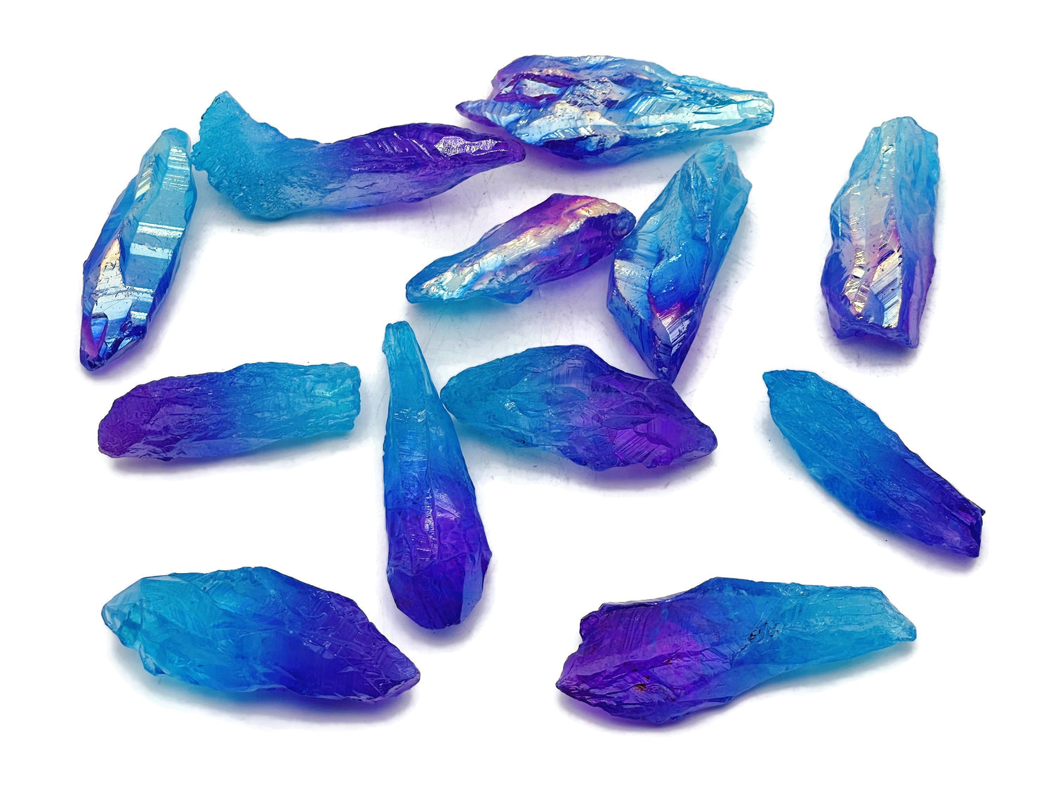 Rainbow Aura Quartz Point Gemstone - Rough Blue-Purple Aura Quartz Stone - RA1253