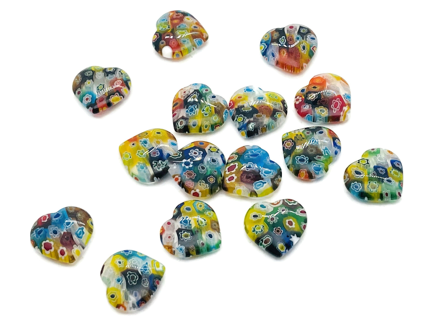 Murano Glass Heart - 20x20x6mm - HE1286