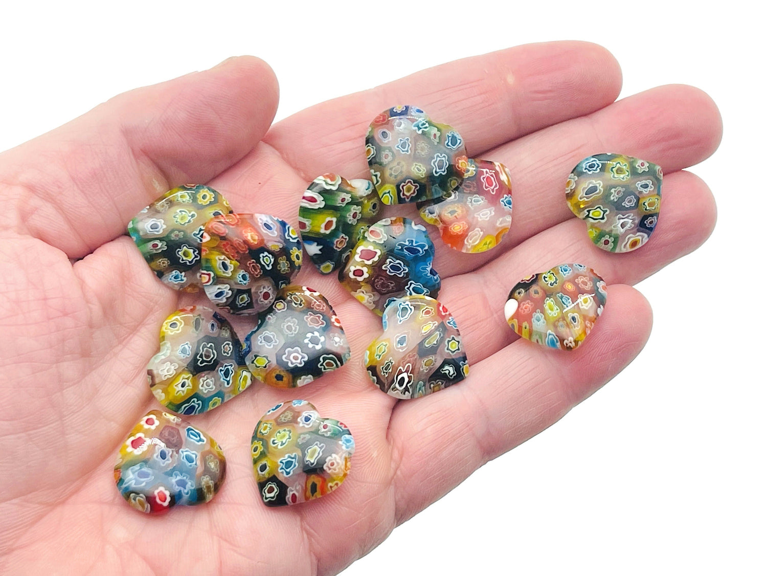 Murano Glass Heart - 20x20x6mm - HE1286