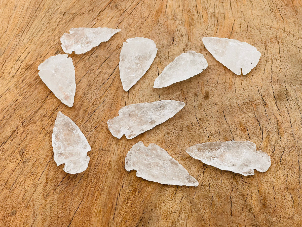 Clear Quartz arrow point crystal pendant from GemstoneGO featuring a drilled crystal for jewelry making or display.