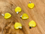 Yellow cat's eye heart pendant with crystal accents from GemstoneGO, showcasing a mini healing jewelry piece.