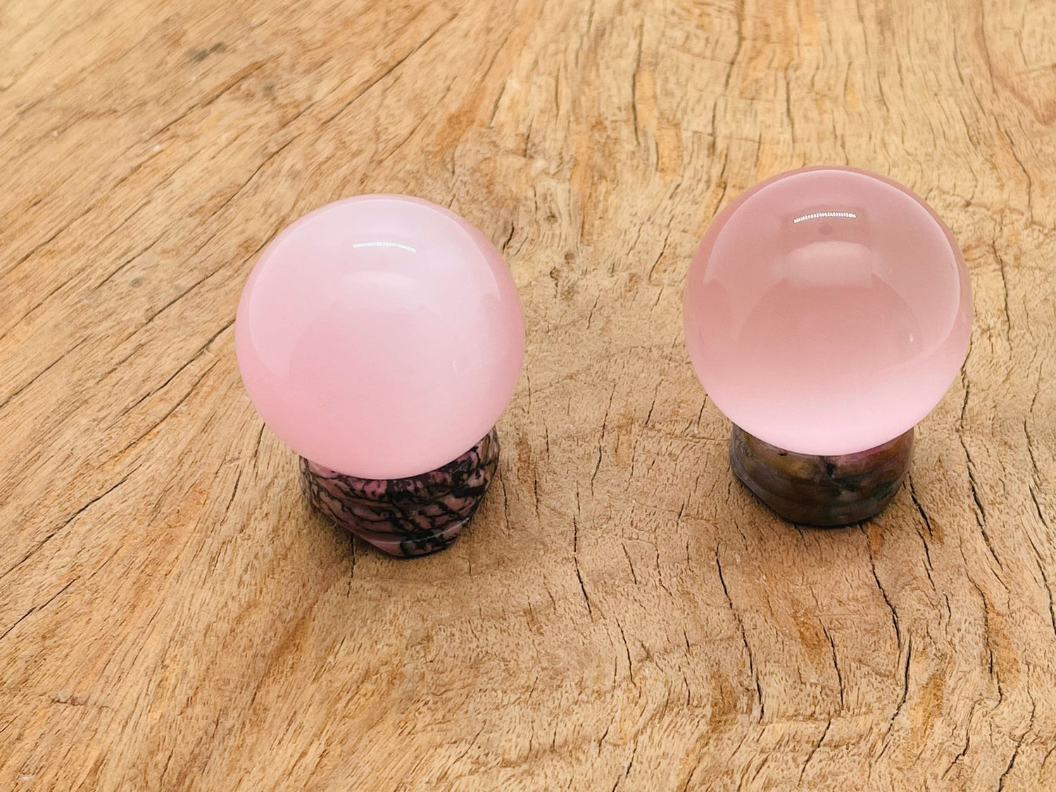Pink Cats Eye Sphere Gemstone - Crystal Ball - 40-50mm - BA1044