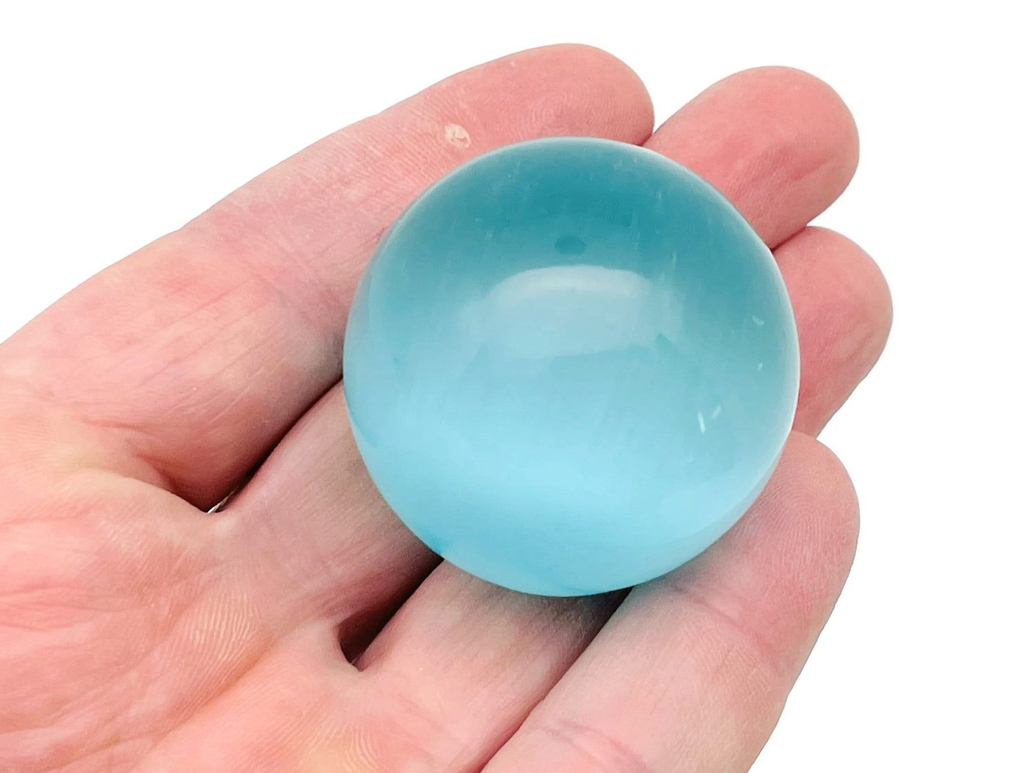 Gema Esfera de Ojo de Gato Azul - Bola de Cristal - 40mm - BA1046