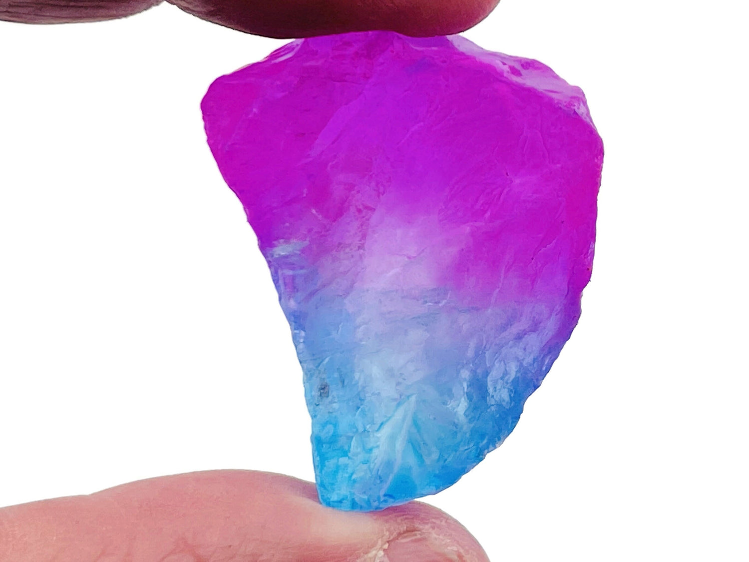 Raw Rainbow Aura Quartz Gemstone - Rough Pink-Blue Color Aura Stone - RA1267