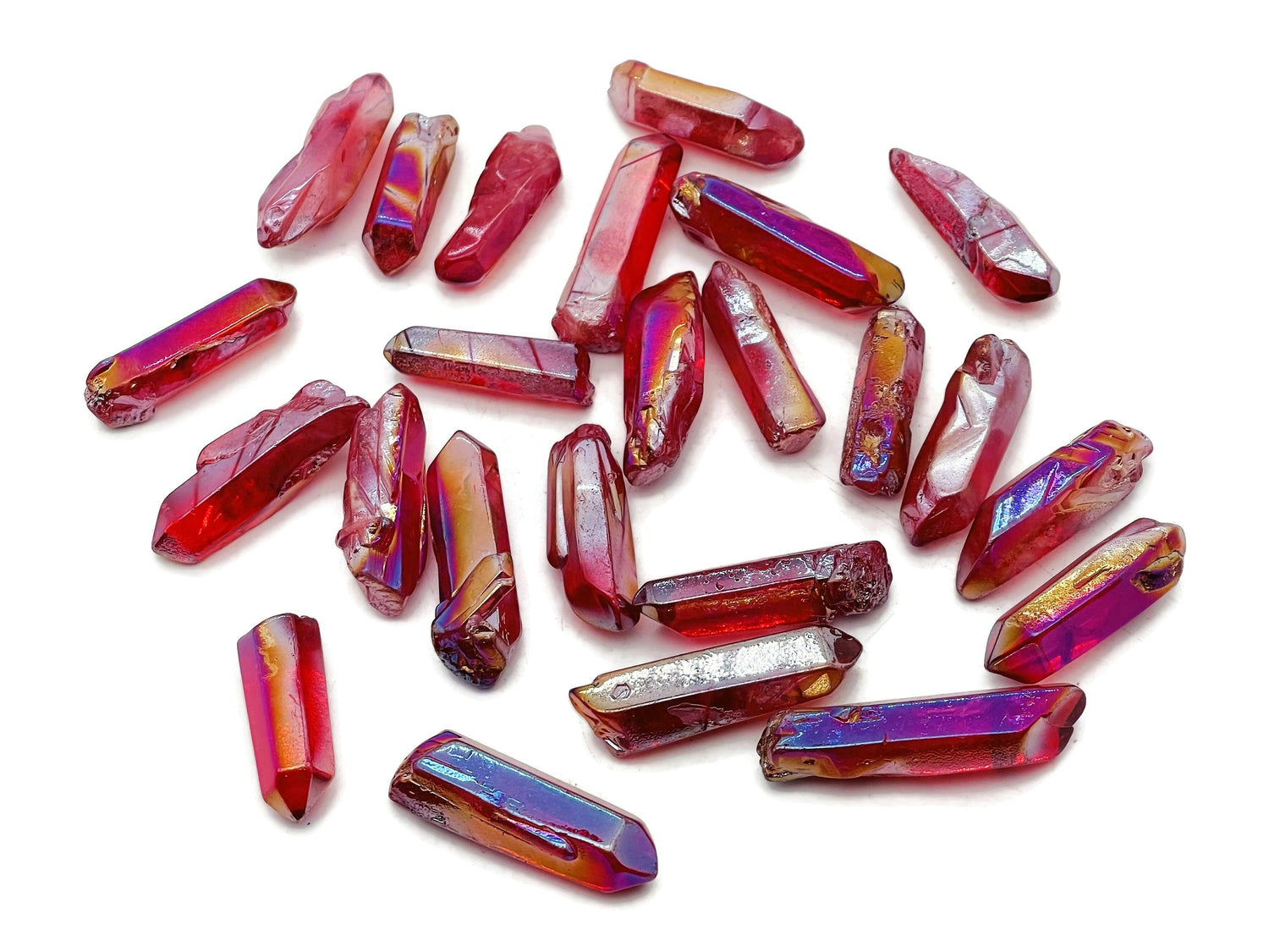 Red Aura Quartz Point Gemstone - Raw Stone - RA1233