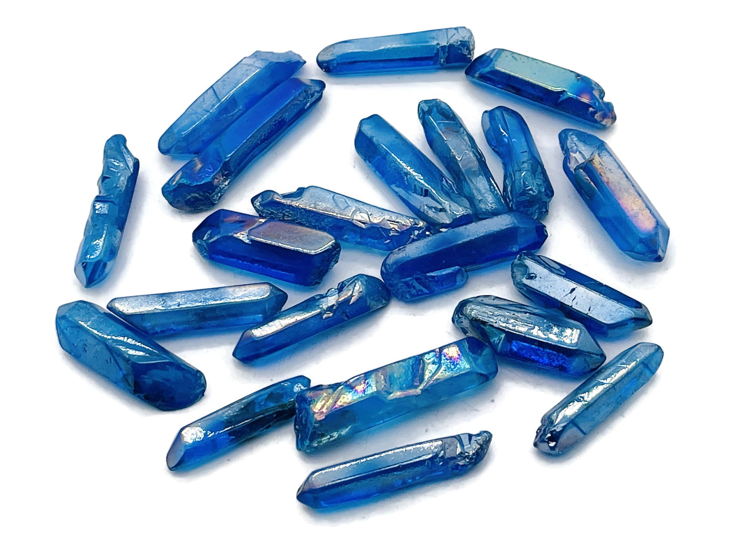 Dark Blue Aura Quartz Point Gemstone - Raw Stone - RA1234