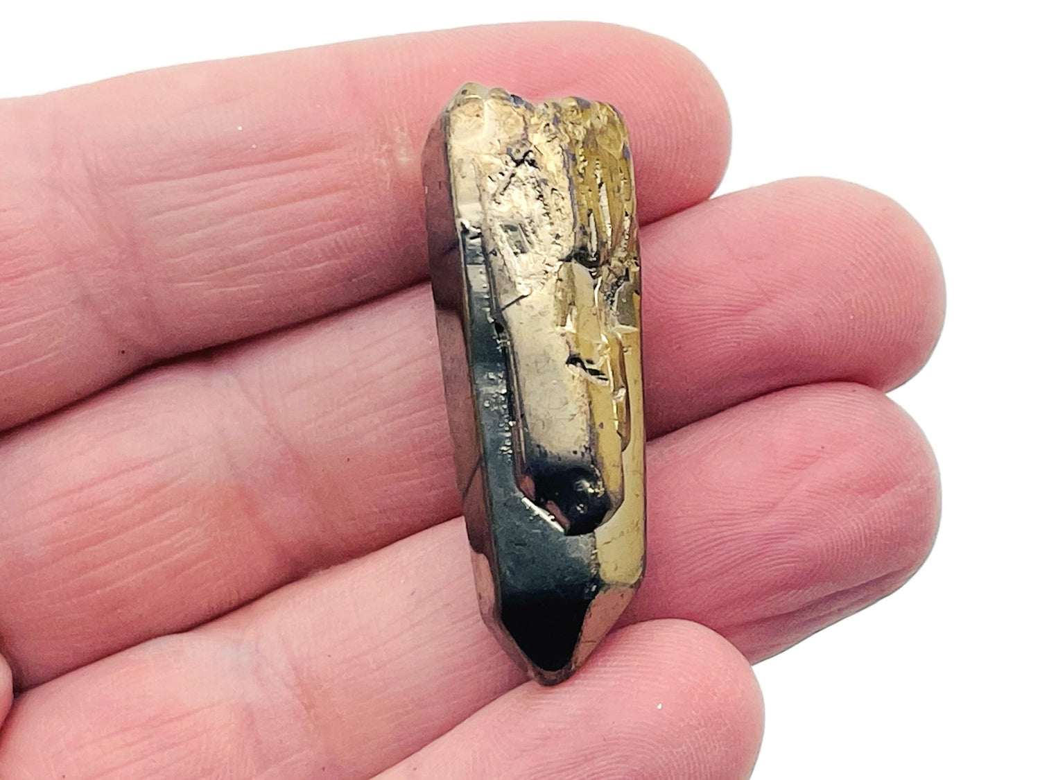 Gold Titanium Aura Quartz Point Gemstone - Raw Stone - RA1236