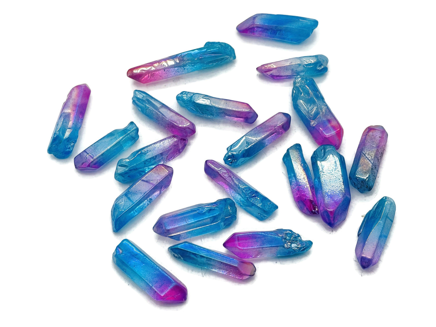 Rainbow Aura Quartz Point Gemstone - Purple-Blue Aura Stone - RA1239