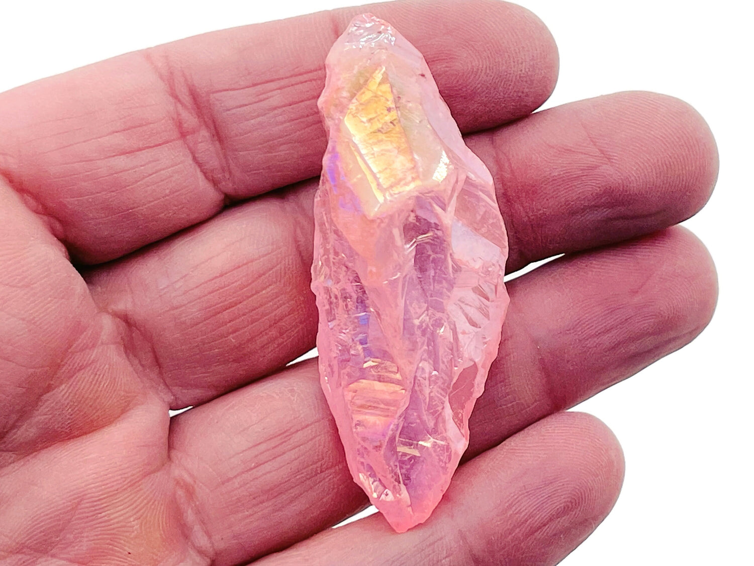 Pink Aura Quartz Point Gemstone - Raw Stone - RA1247