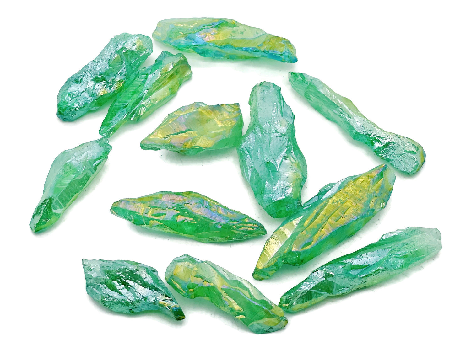 Green Aura Quartz Point Gemstone - Green Aura Quartz Stone - RA1249