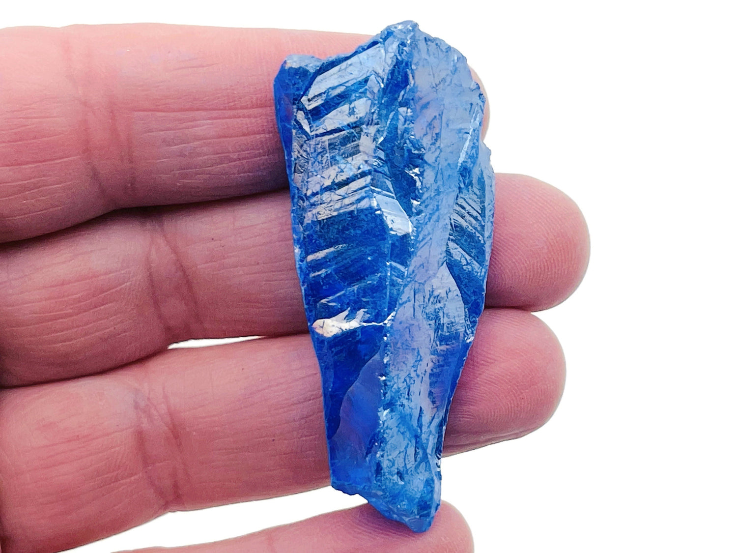Dark Blue Aura Quartz Point Gemstone - Raw Stone - RA1251