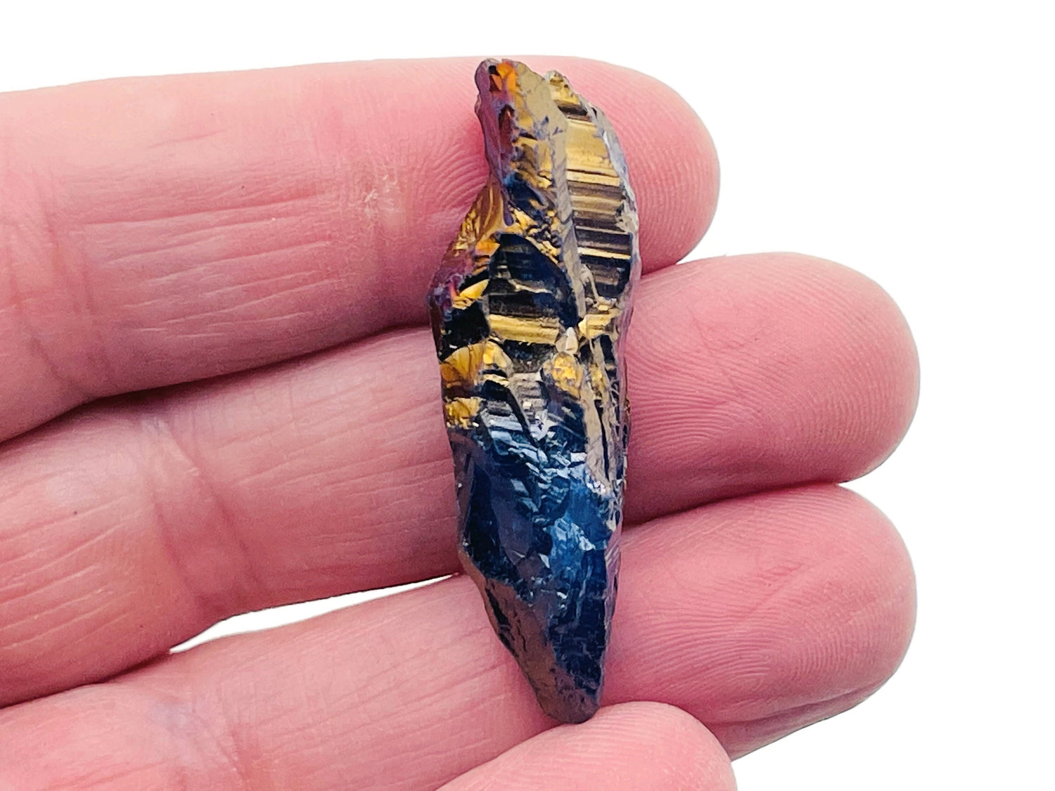 Gold Titanium Aura Quartz Point Gemstone - Raw Stone - RA1252