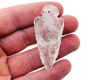 Clear Quartz arrow point pendant from GemstoneGO, drilled crystal jewelry piece with a polished, natural quartz arrow shape.