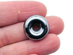 20mm terahertz crystal donut with Pi Stone from GemstoneGO, showcasing a polished, rounded gemstone with intricate natural patterns.