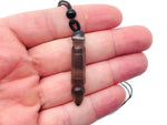 Smoky Quartz Bullet Crystal Necklace on cord, featuring a polished smoky quartz pendant from GemstoneGO.