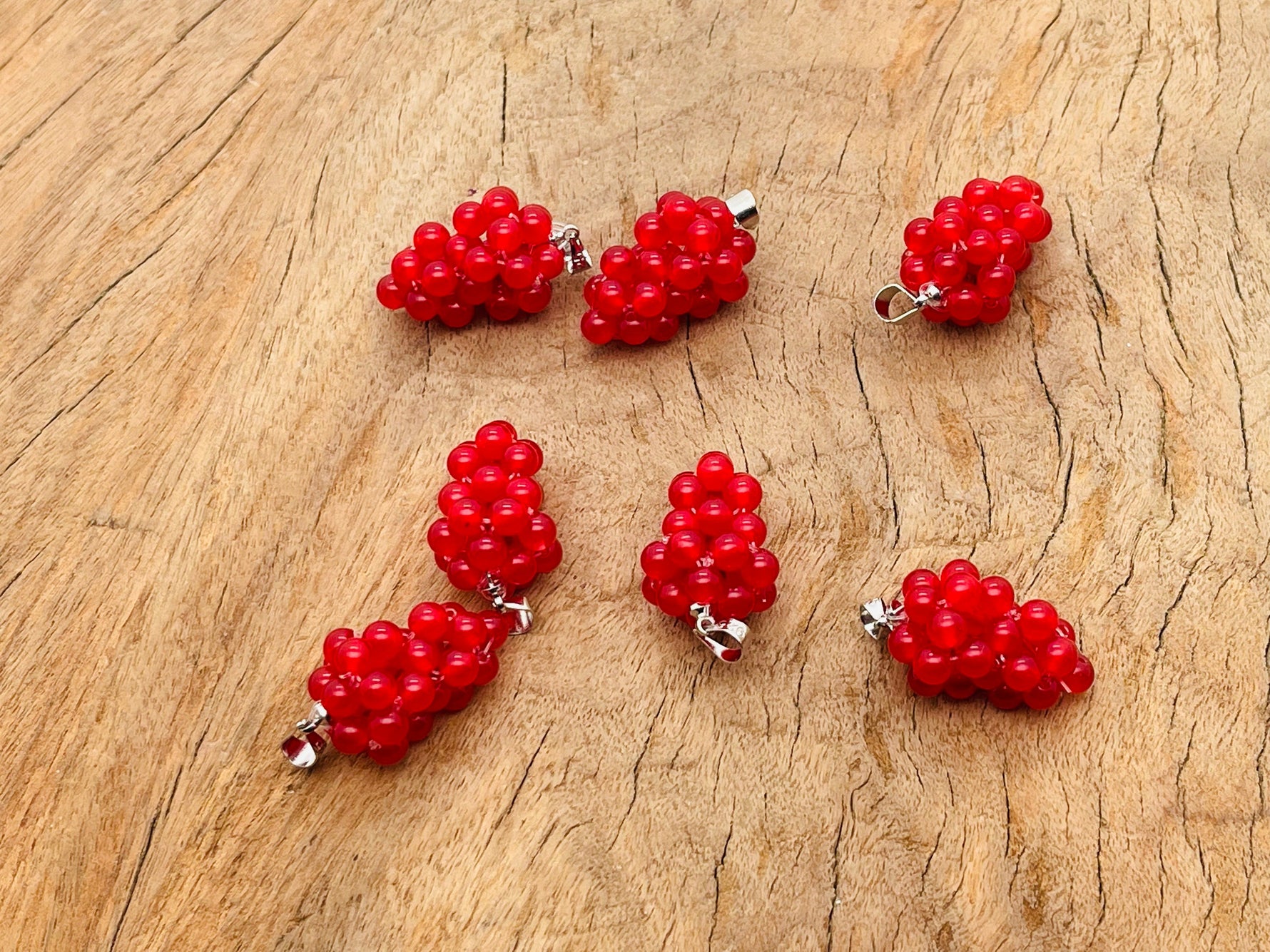 Carnelian grape-shaped crystal pendant with gemstone detailing, designed by GemstoneGO, perfect as a crystal gift accessory.