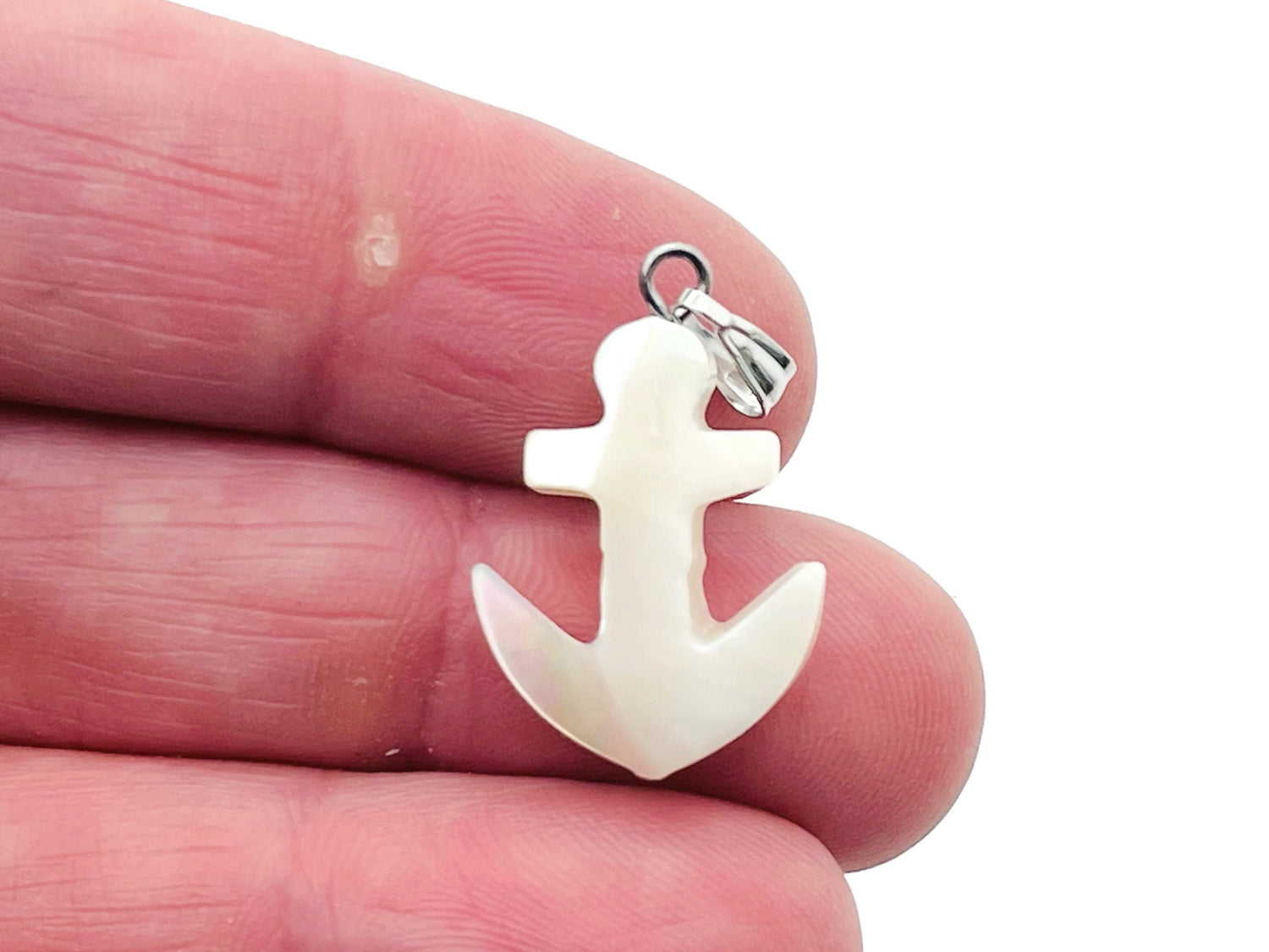 Natural Pearl Anchor Pendant - Crystal Pendant Healing - Sea Shell Pendant - NC1204