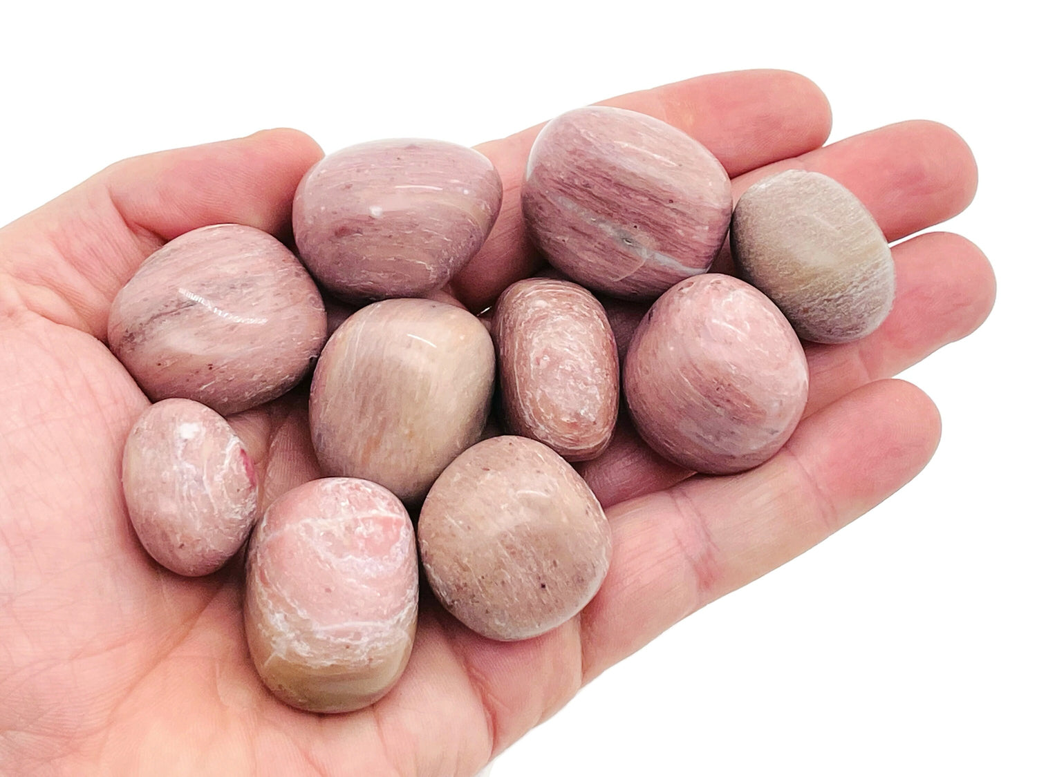 Pierre roulée en bois pétrifié rose ?€? Cristal rose ?€? Pierres précieuses en vrac - TU1262