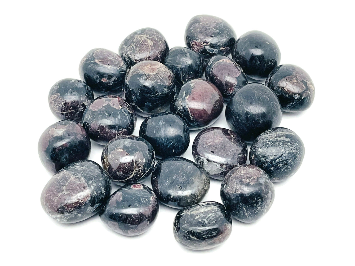 Garnet in Astrophyllite Tumbled Stone - FireWorks Garnet Stone - TU1263