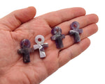 Amethyst Anka crystal carving from GemstoneGO, 30mm gemstone gemstone ankh symbol, detailed purple amethyst gemstone design.