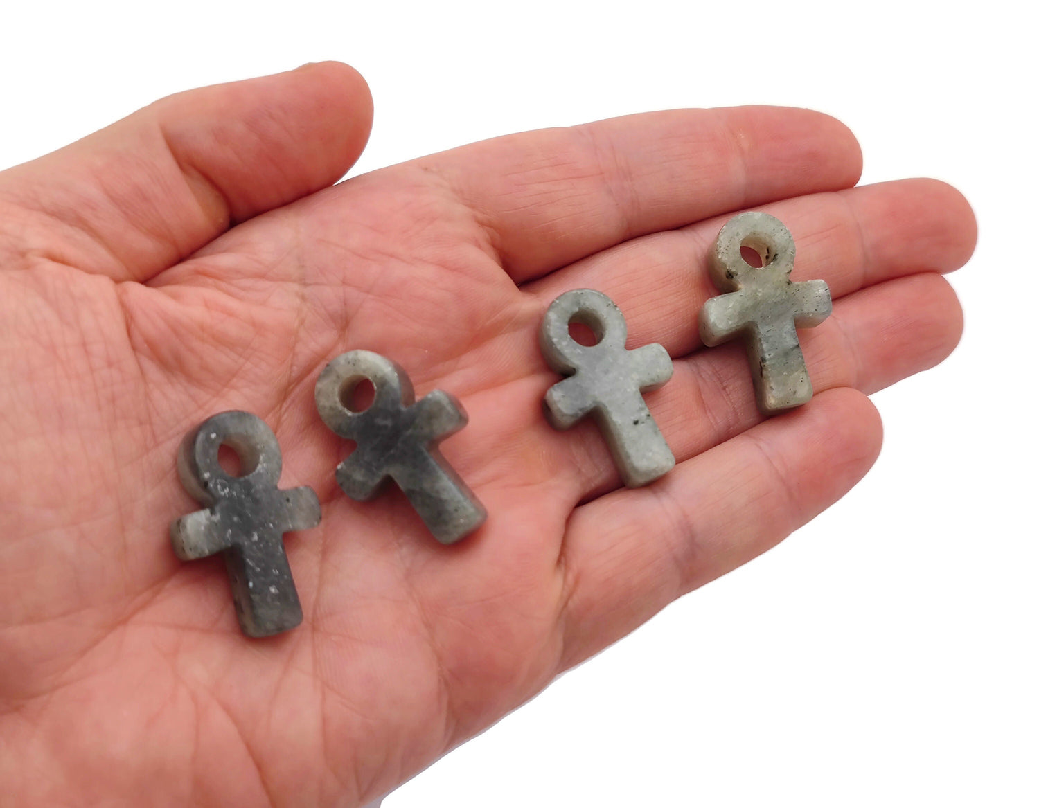 Labradorite Anka Crystal Carving - Gemstone Ankhs - 30mm - AN1004