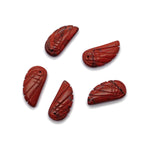 Red Jasper angel wing crystal pendant with hole charm from GemstoneGO, featuring detailed red jasper stone shaped like an angel wing.