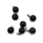 Black agate ball crystal pendant with polished round gemstone, ideal for jewelry making, showing a smooth, glossy surface.