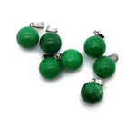 Green agate crystal ball pendant with a smooth, polished round shape, ideal for jewelry making by GemstoneGO.