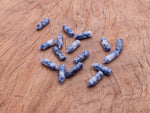Blue Spot Jasper crystal pendant with drilled hole, showcasing natural blue and white mineral patterns, from GemstoneGO.