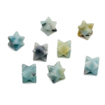 Amazonite Merkaba star crystal for Reiki healing, 13mm gemstone from GemstoneGO, featuring a star shape and vibrant blue-green color.