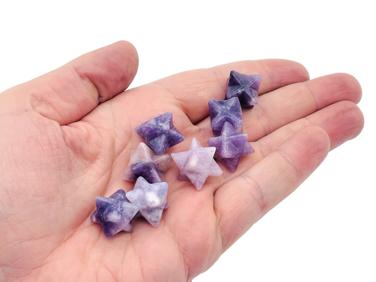 Lepidolite Merkaba Star Crystal - Reiki Healing - 13mm - ME1026