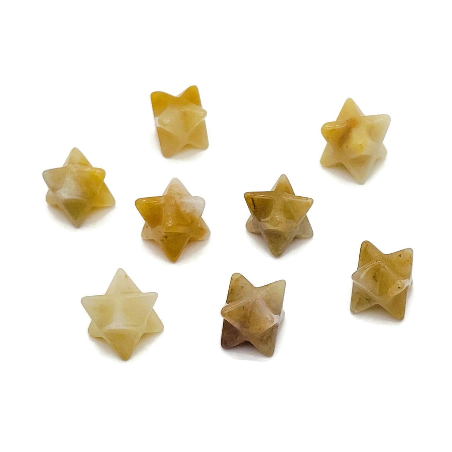 Yellow Jade Merkaba Star Crystal - Reiki Healing - 13mm - ME1030