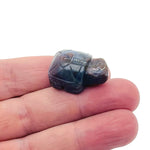 Handmade carved crystal turtle animal figure by GemstoneGO, 30mm size, featuring a colorful mixed gemstone design.