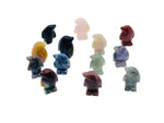 Handmade gemstone crystal penguin animal figure, carved and polished, measuring 30mm, by GemstoneGO.