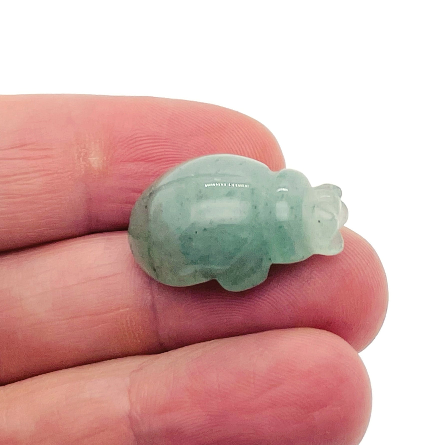 Handmade gemstone crystal ladybird animal figure, carved and detailed, 30mm size, by GemstoneGO, with colorful mixed stone elements.