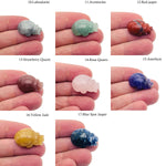 Handmade 30mm gemstone crystal ladybird animal figure with carved details, in a mix of colorful stones by GemstoneGO.