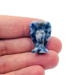 Handmade 30mm crystal angel animal figure by GemstoneGO, carved gemstone sculpture with detailed animal design, in mixed stones.