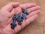 Sodalite Anka crystal carving from GemstoneGO, 30mm gemstone ankh symbol with vibrant blue and white gemstone details.