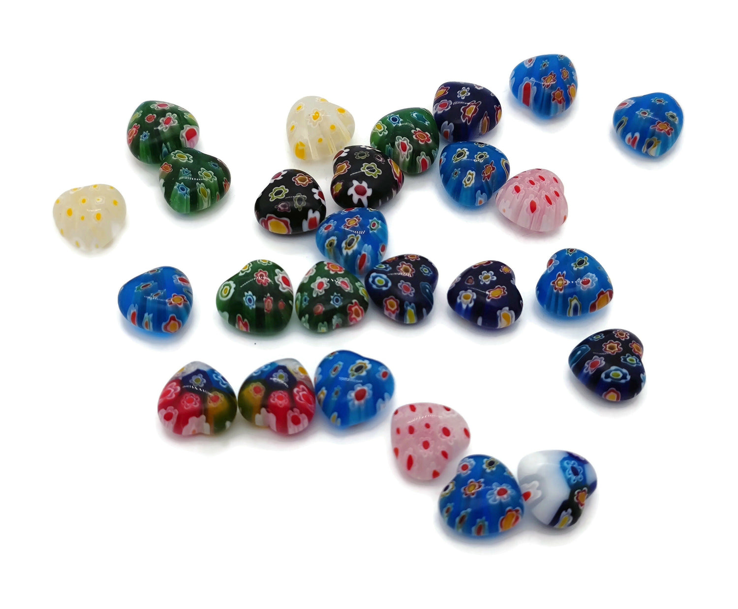 Murano Glass Heart - Puffy Heart Shaped - 15x15x9mm - HE1047