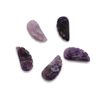 Amethyst angel wing crystal pendant with hole charm, featuring purple amethyst gemstone and detailed angel wing design.