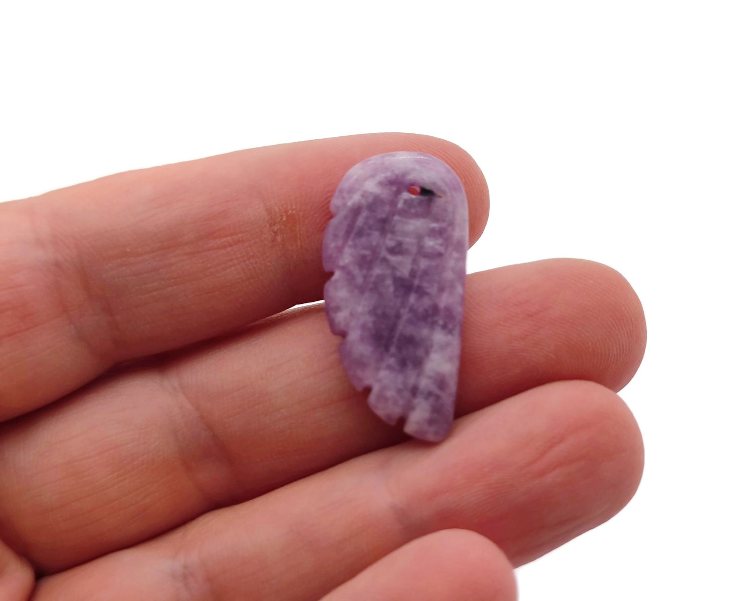 Lepidolite Angel Wing Crystal Pendant - Hole Angel Wing Charms - NC1271