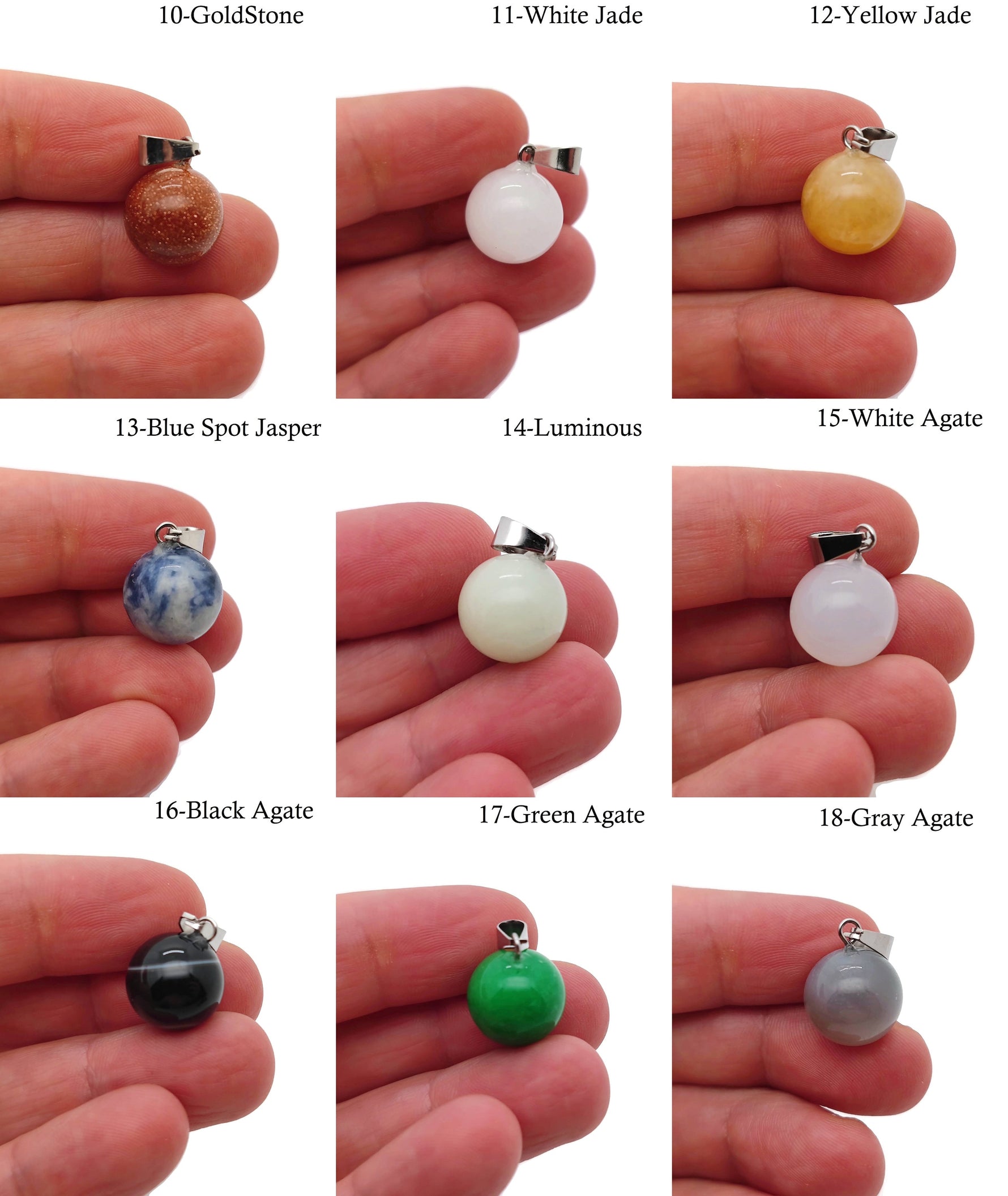 Round crystal ball pendant by GemstoneGO, a sparkling gemstone jewelry making accessory with a polished, clear crystal finish.