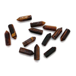 Tiger Eye crystal pendant with drilled point, showcasing rich golden-brown bands and polished surface, from GemstoneGO.