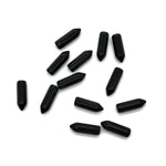 Drilled obsidian point crystal pendant from GemstoneGO, showcasing a sleek black natural gemstone with a hole for jewelry making.
