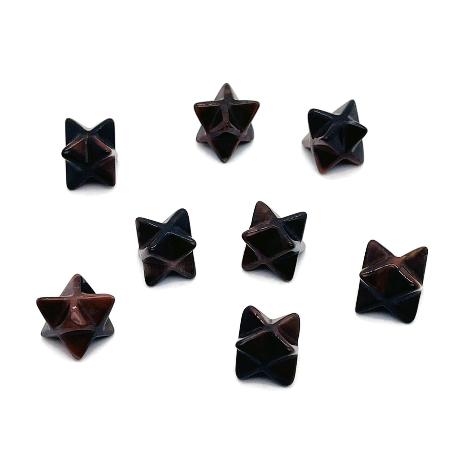 Red Tiger Eye Merkaba Star Crystal - Reiki Healing - 13mm - ME1023