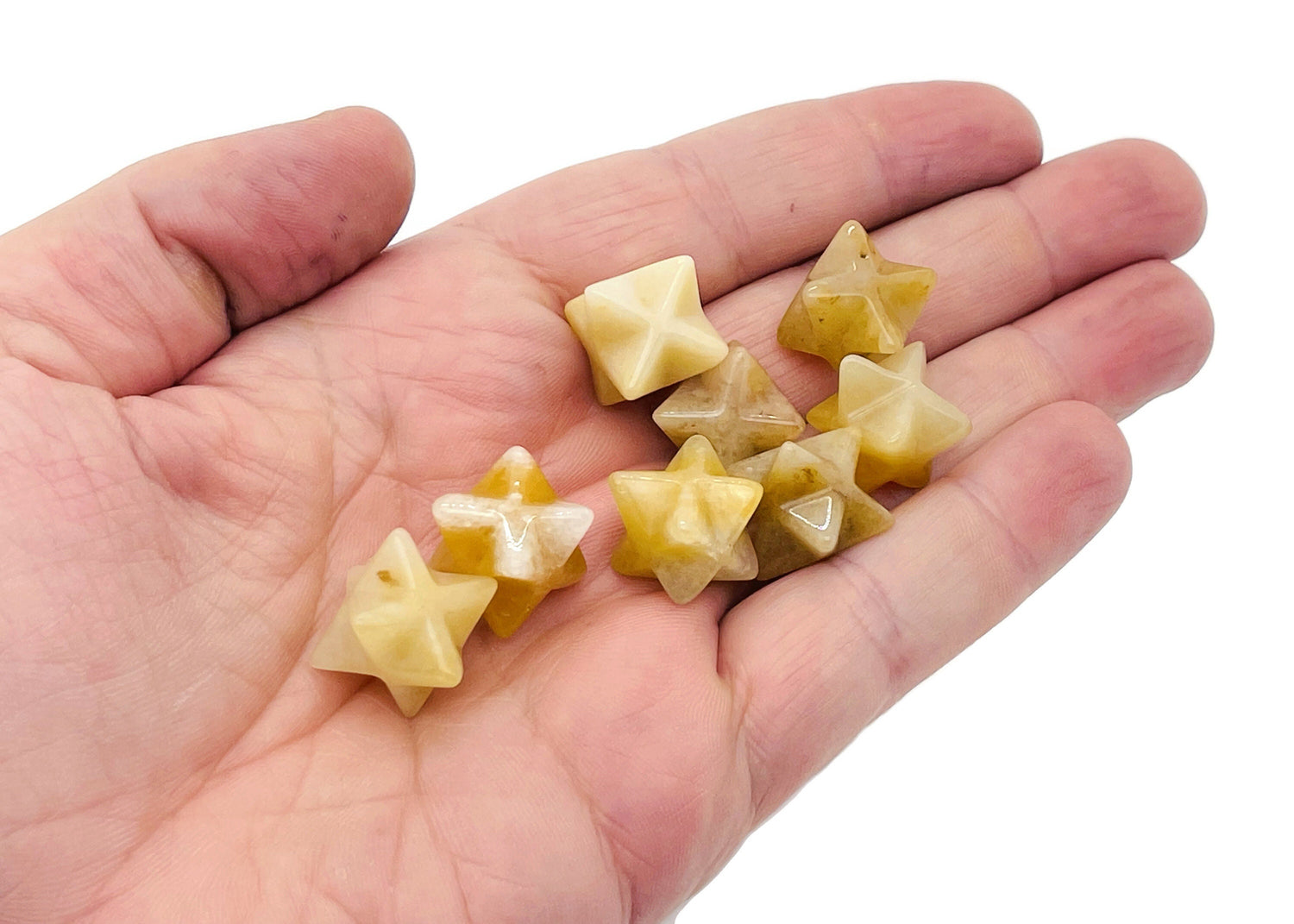 Yellow Jade Merkaba Star Crystal - Reiki Healing - 13mm - ME1030