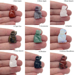 Handmade 30mm crystal dog animal figure carved from gemstone, detailed and colorful, by GemstoneGO.