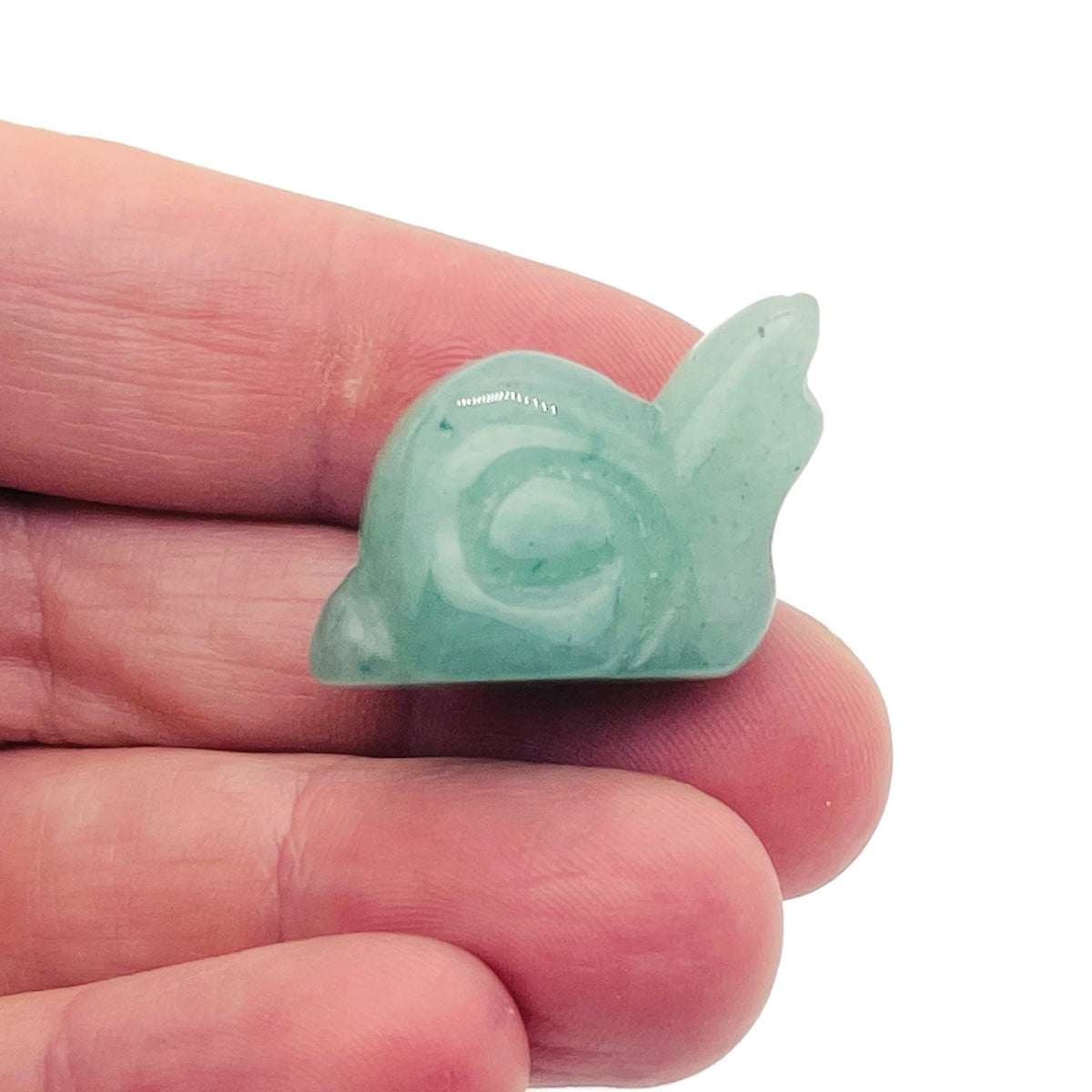 Handmade 30mm gemstone crystal snail animal figure with carved details, featuring a colorful mixed gemstone design by GemstoneGO.