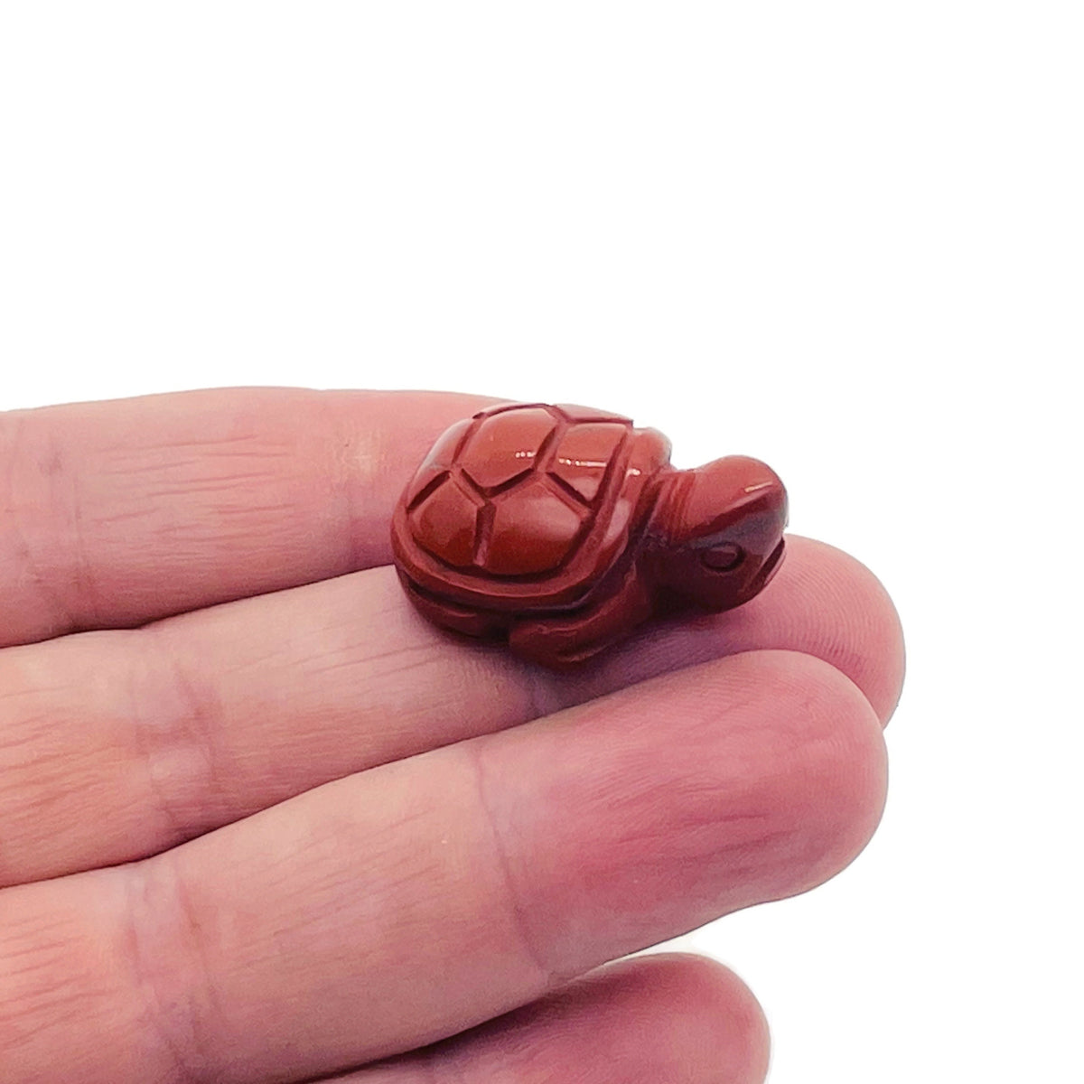 Handmade carved crystal turtle animal figure from GemstoneGO, 30mm, featuring colorful mixed gemstones.